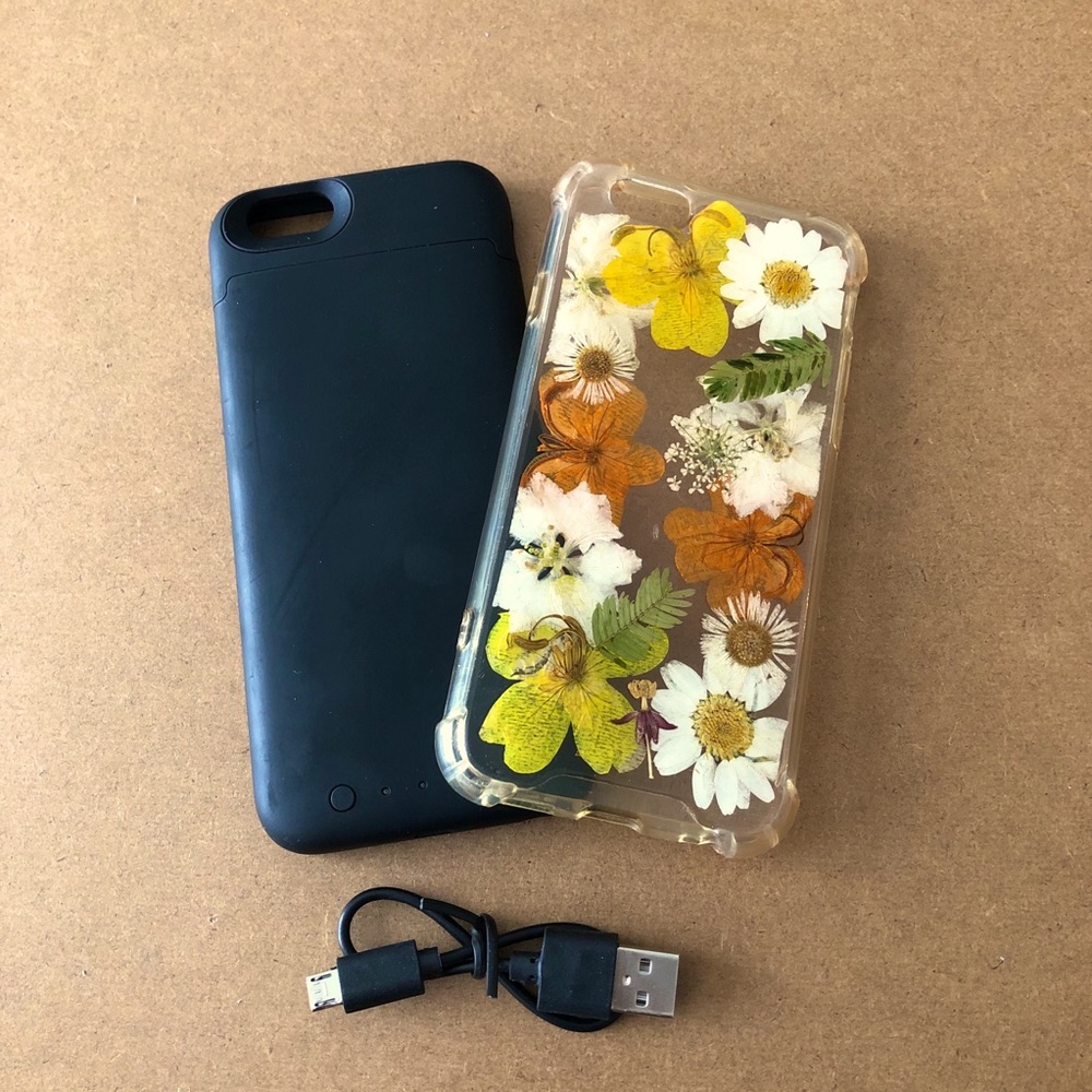 Mophie Black Juice Pack & Free Floral Case iPhone 6